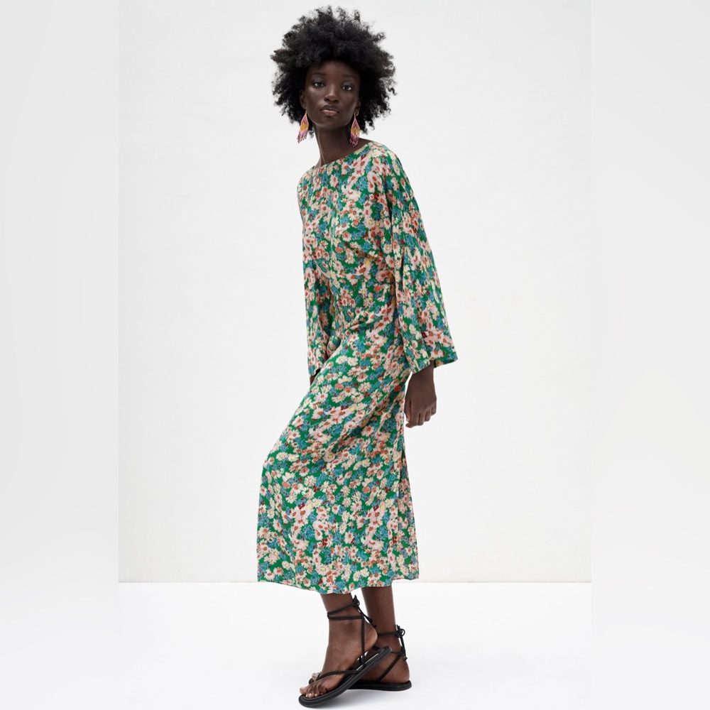 Zara Green Floral Dress